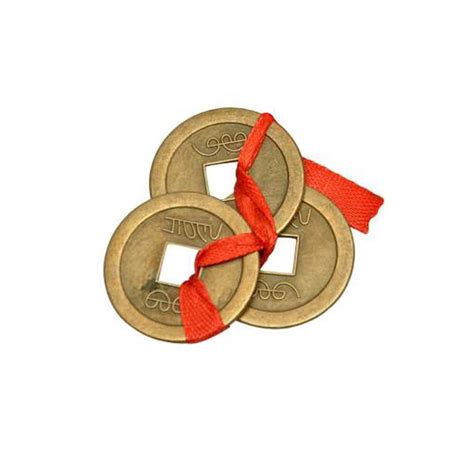 Copper Lucky Coins Fortune Wealth Charm Coins With Hole And Red