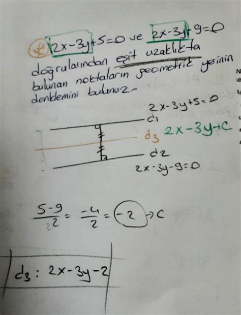 Analitik Düzlemde 2x 3y 1 04x Y 1 0doğrularından Eşit