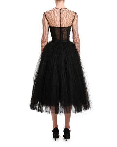 Dolceandgabbana Netted Illusion Bustier Tulle Dress African Wear