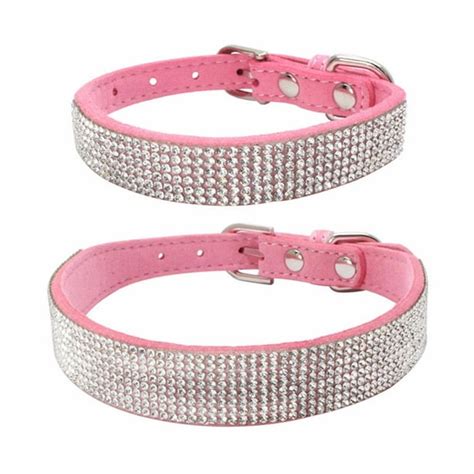 Bling Dog Collar Sparkly Rhinestone Studded Small Medium Dog Adjustable