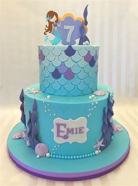 Mermaid Under The Sea Birthday Cake Bolo Aniversario Infantil Bolos