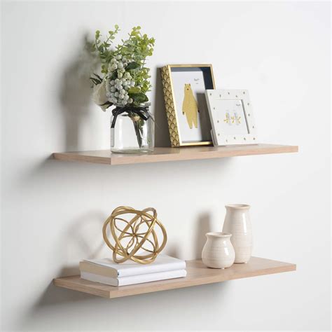 Buy Wall Ed Modern Floating Shelves 2 Pack Aveiro Oak 24 Depth 8