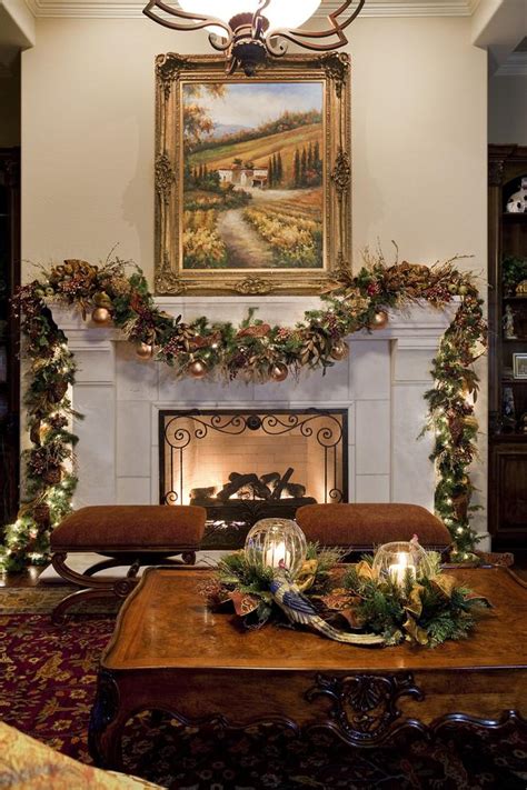 Christmas Fireplace Garland On The Mantel Or Above Founterior