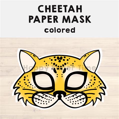 Cheetah Paper Mask Printable Africa Animal Craft Activity Template