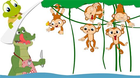 Five little monkeys nursery rhyme - YouTube