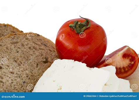 Tomato Bread And Cottage Cheese Stock Photo Image Of Diet Closeup