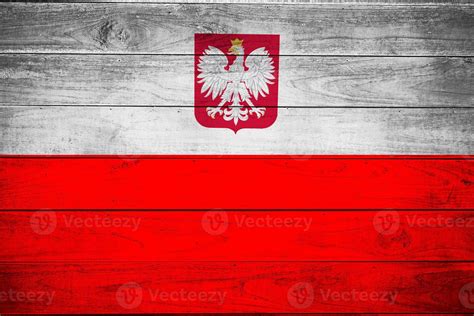 Polish Flag with eagle on wooden wall 13836529 Stock Photo at Vecteezy