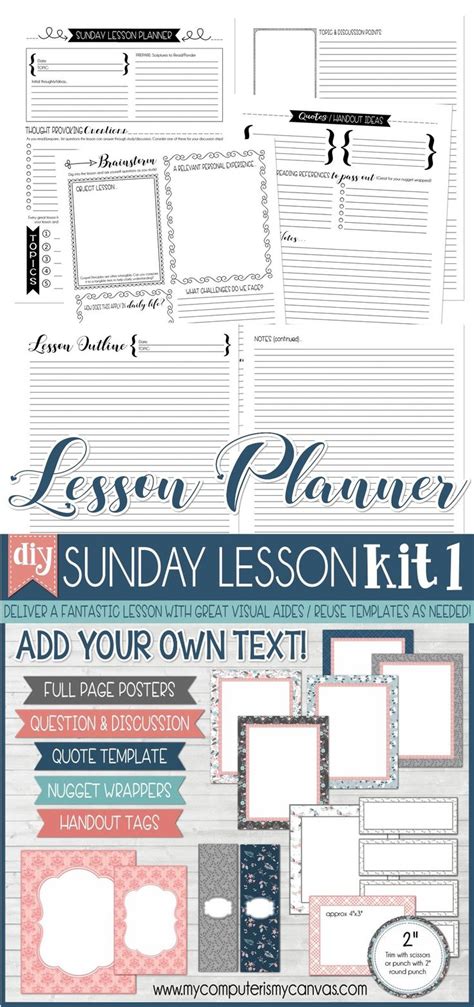 Sunday Lesson Kit 1 Blank Editable Template Printable Sunday