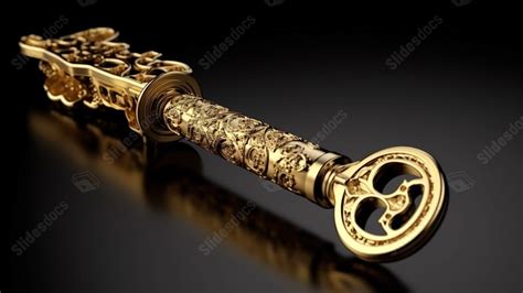 golden symbol key rendered   powerpoint background
