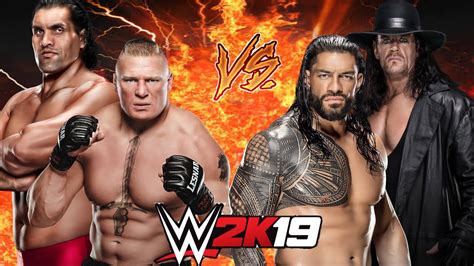 Roman Reigns The Undertaker Vs The Great Khali Brock Lesnar Tag