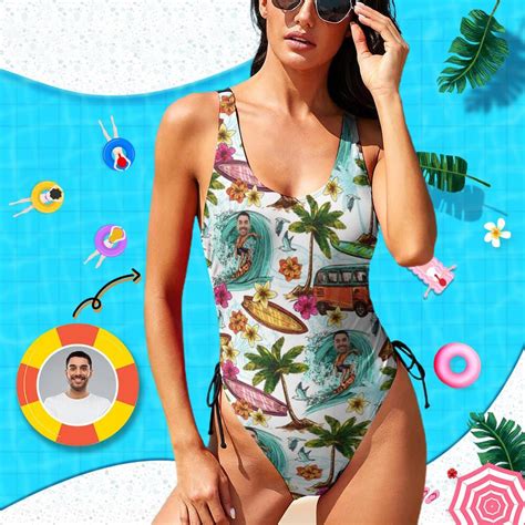 Custom Face Swimsuit Personalized One Piece Bathing Suit Summer Swimwear Tank Top Swimsuit