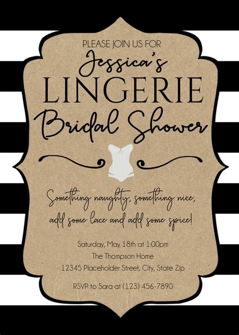 Lingerie Shower Invite Lingerie Invite Lingerie Invitation Etsy
