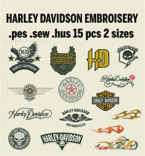 Harley Davidson Logo Embroidery Design Pcs Embroidery Designs