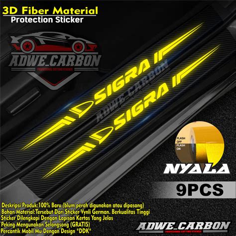 Jual Sticker Sill Plate Pijakan Pintu Mobil Sigra Carbon D Bahan