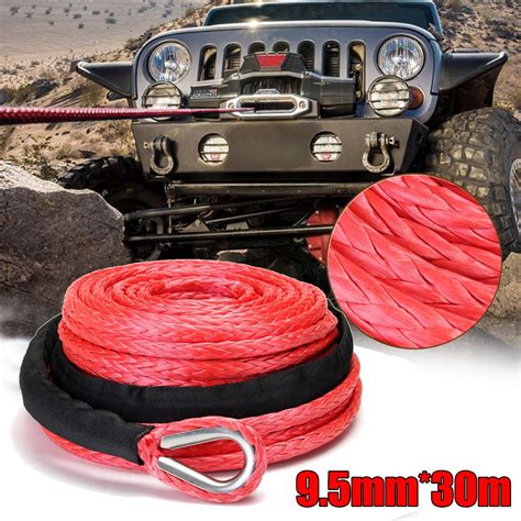 New Ft Lbs Synthetic Winch Line Cable Recovery Rope Atv