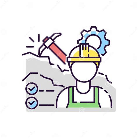 Mining Engineer Rgb Color Icon Stock Vector Illustration Of Logo