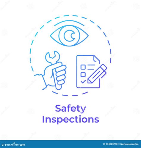 Safety Inspections Blue Gradient Concept Icon Stock Illustration