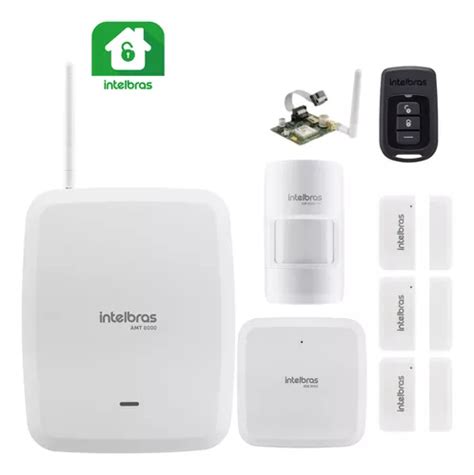 Kit Alarme Wifi Intelbras Amt 8000 C 4 Sensores E Xag 8000