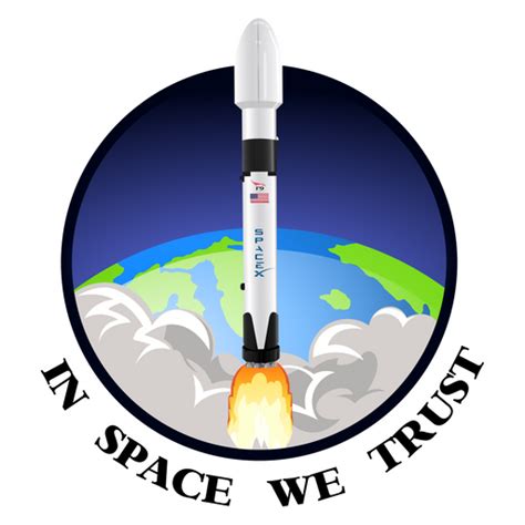 Spacex Falcon 9 In Space We Trust Sticker Sticker Mania