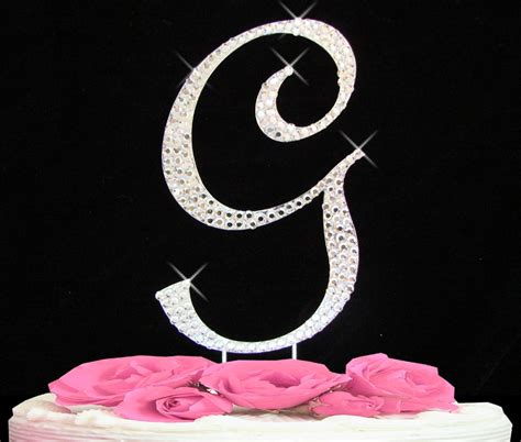 Full Swarovski Crystal Monogram Initial Cake Topper Cake Topper