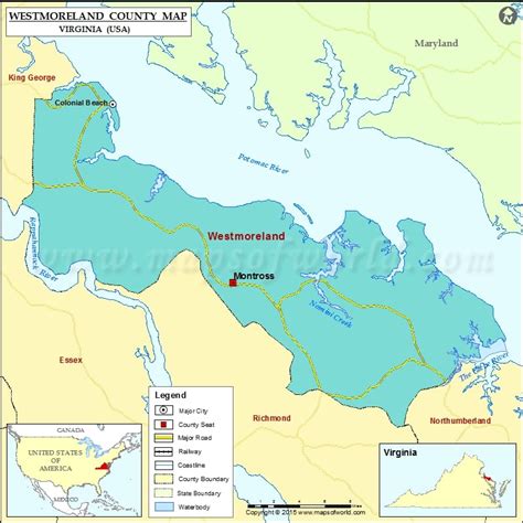 Westmoreland County Map Virginia