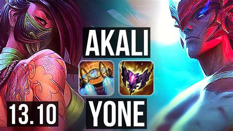 Akali Vs Yone Mid 1102 Legendary 400 Games Kr Master 1310