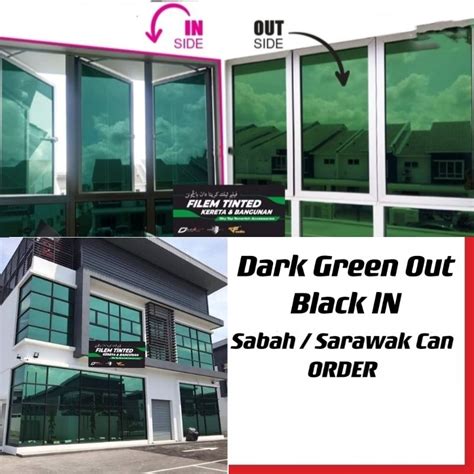 3ply Green Out Black Ln Tinted Rumah Window Film Reflective Film