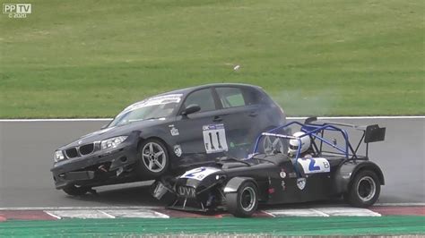 Donington Park Crashes Highlights BARC 23 8 20 YouTube