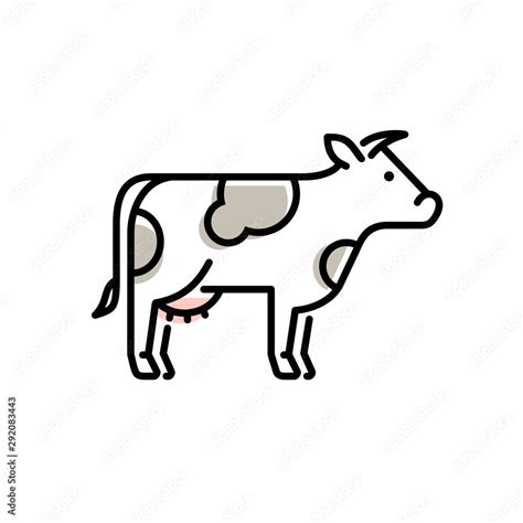 Vector Cow Icon Logo Design Stock Vector Adobe Stock