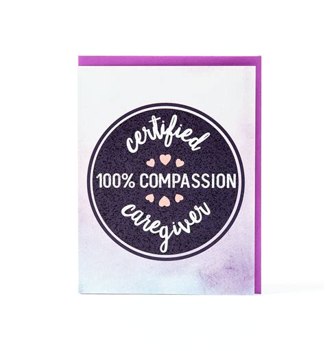 Caregiver Card Caregiver Appreciation Caregiver T Etsy