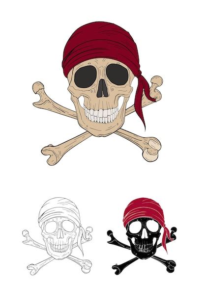 Premium Vector Pirate Skull And Crossbones Vector Illustration