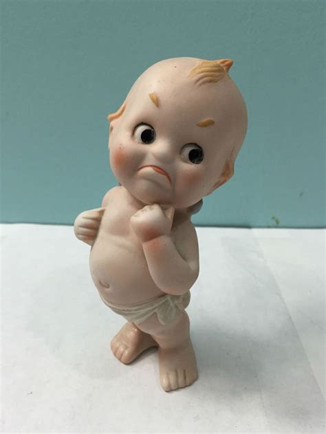 Rare Vintage Lefton Angry Baby Kewpie Bisque Porcelain Figurine Kw143 5