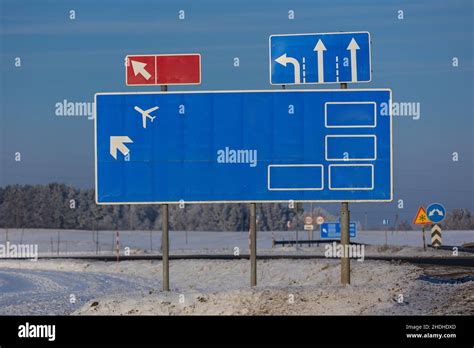 Road signs on the highway Stock Photo - Alamy