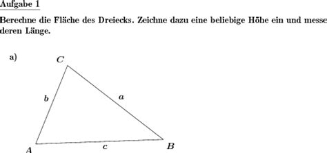 Dreieck Flächenberechnung aus Höhe und Seite Individuelle Mathe