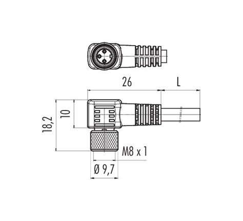 77 3508 0000 50003 0200 Binder M8 Female Angled Connector Contacts