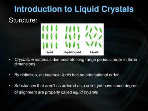 liquid crystals structure properties  applications