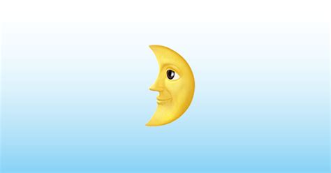 Luna De Cuarto Creciente Con Cara Emoji