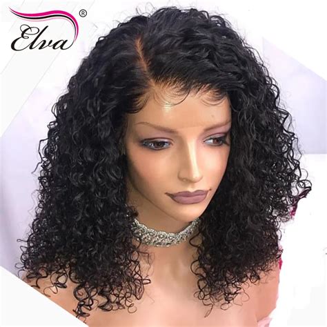 Buy Elva Hair Full Lace Human Hair Wigs Short Curly Full Lace Wig Pre Plucked