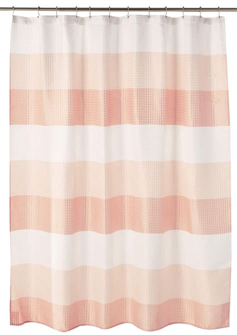 Dainty Home Omwscblu Waffle Weave Ombre Stripe Shower Curtain X