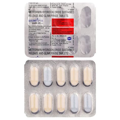 Metformin Hydrochloride Prolonged Release Glimepiride Tablets IP At Rs