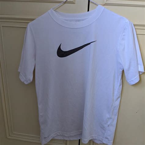 Nike White T Shirt For Gym Use Medium Kids Size Depop