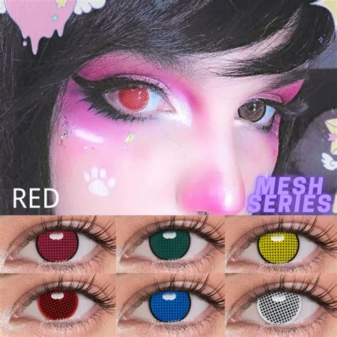 1 Pair Cosplay Color Contact Lenses For Eyes Mesh Series Accessories