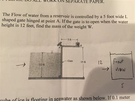 Solved The Flow Of Water From A Reservoir Is Controlled By A Chegg