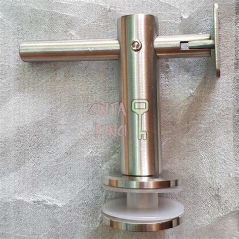 Jual Konektor Hand Railing Tangga Kaca Pipa Rata Hollo Adjust Stainless