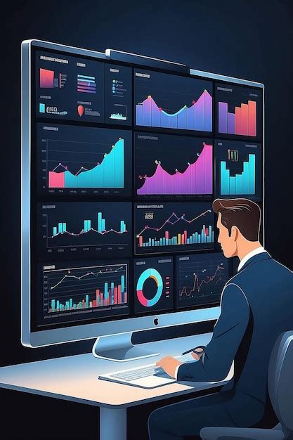 Premium Photo Flat Vector Design Statistical And Data Analysis For Business Finance Investment