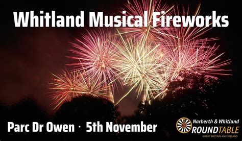 Whitland Musical Fireworks 2023 Park Dr Owen Bronwydd Arms November