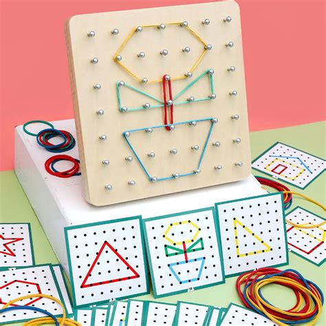 Montessori Wooden Geoboard Mathematical Manipulative Material Array