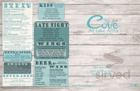 The Cove Lake Anna Menu Cover With Zipper