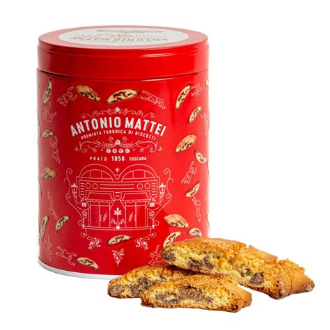 Cantuccini Chocolade Koekjes In Rood Blik Antonio Mattei