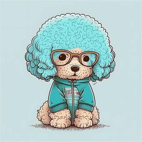 Premium Photo | Kawaii Poodle dog character anime art